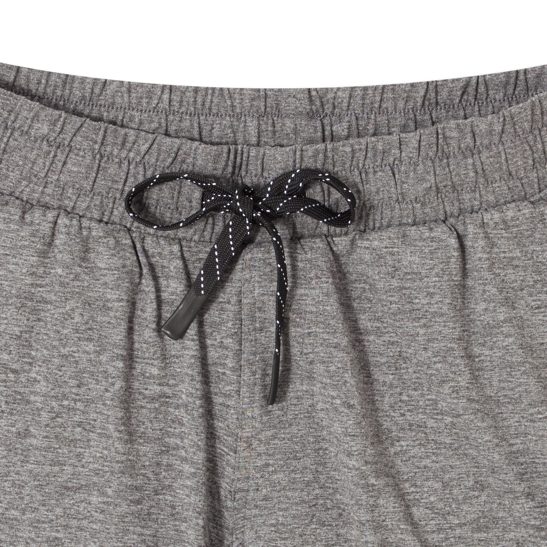 Tech Short 7 Grey close up front flat