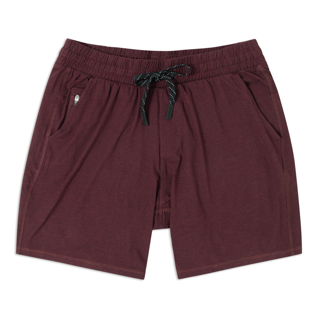 Tech Short 7 Maroon front flat