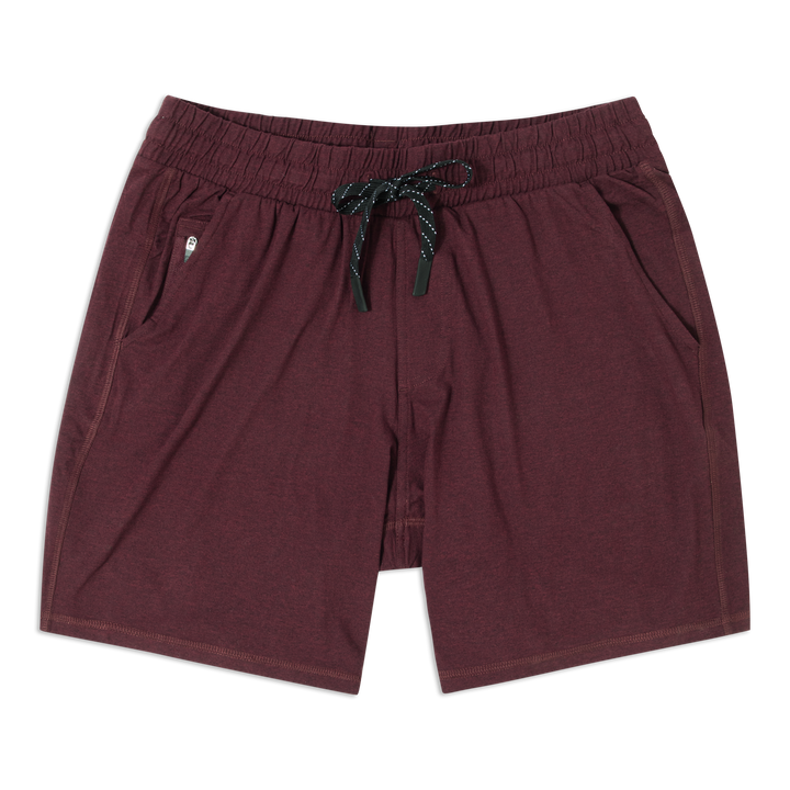 Tech Short 7 Maroon front flat