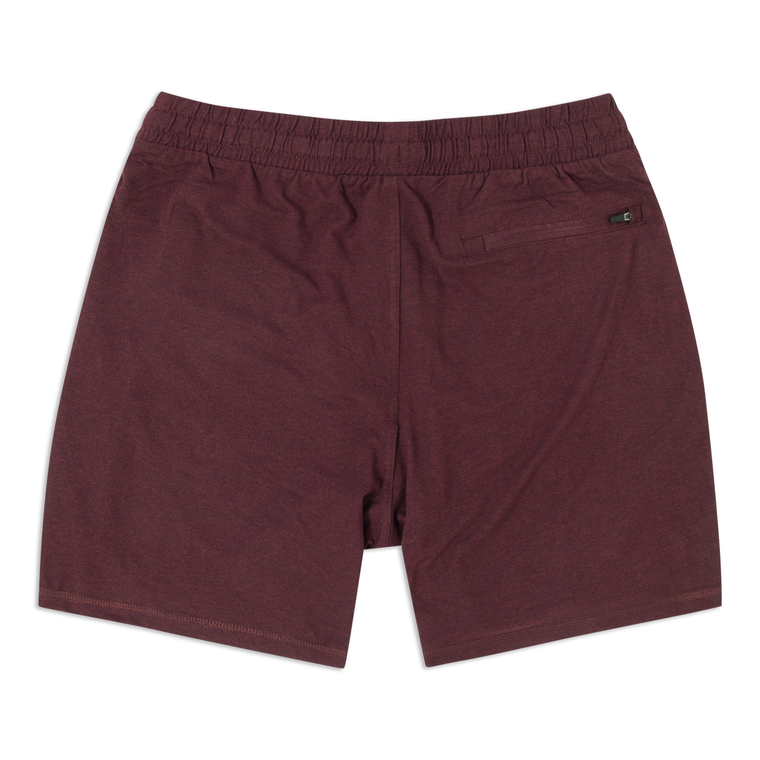 Tech Short 7 Maroon back flat