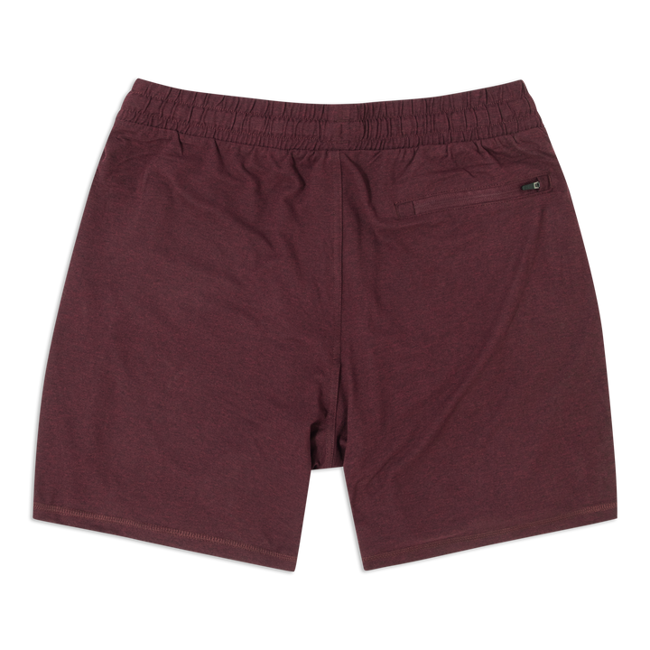 Tech Short 7 Maroon back flat