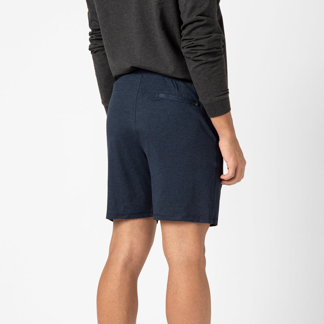 Tech Short 7 Navy back on model