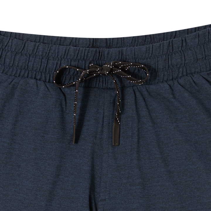 Tech Short 7 Navy close up front flat