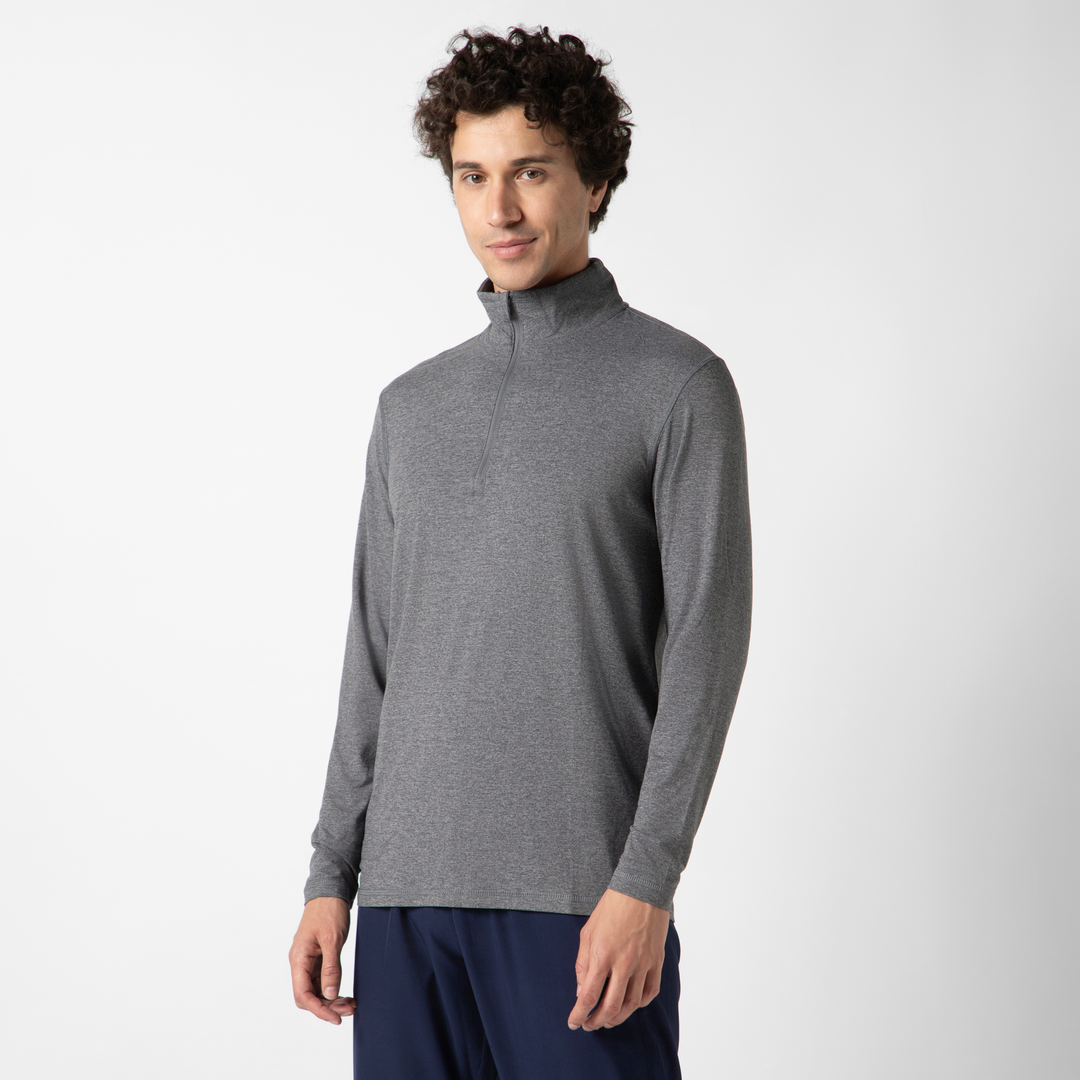 Tech Half Zip Grey side on model