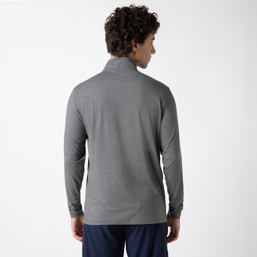 Tech Half Zip Grey back on model