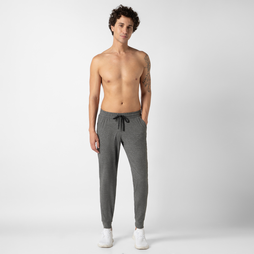 Tech Jogger Grey full body on model