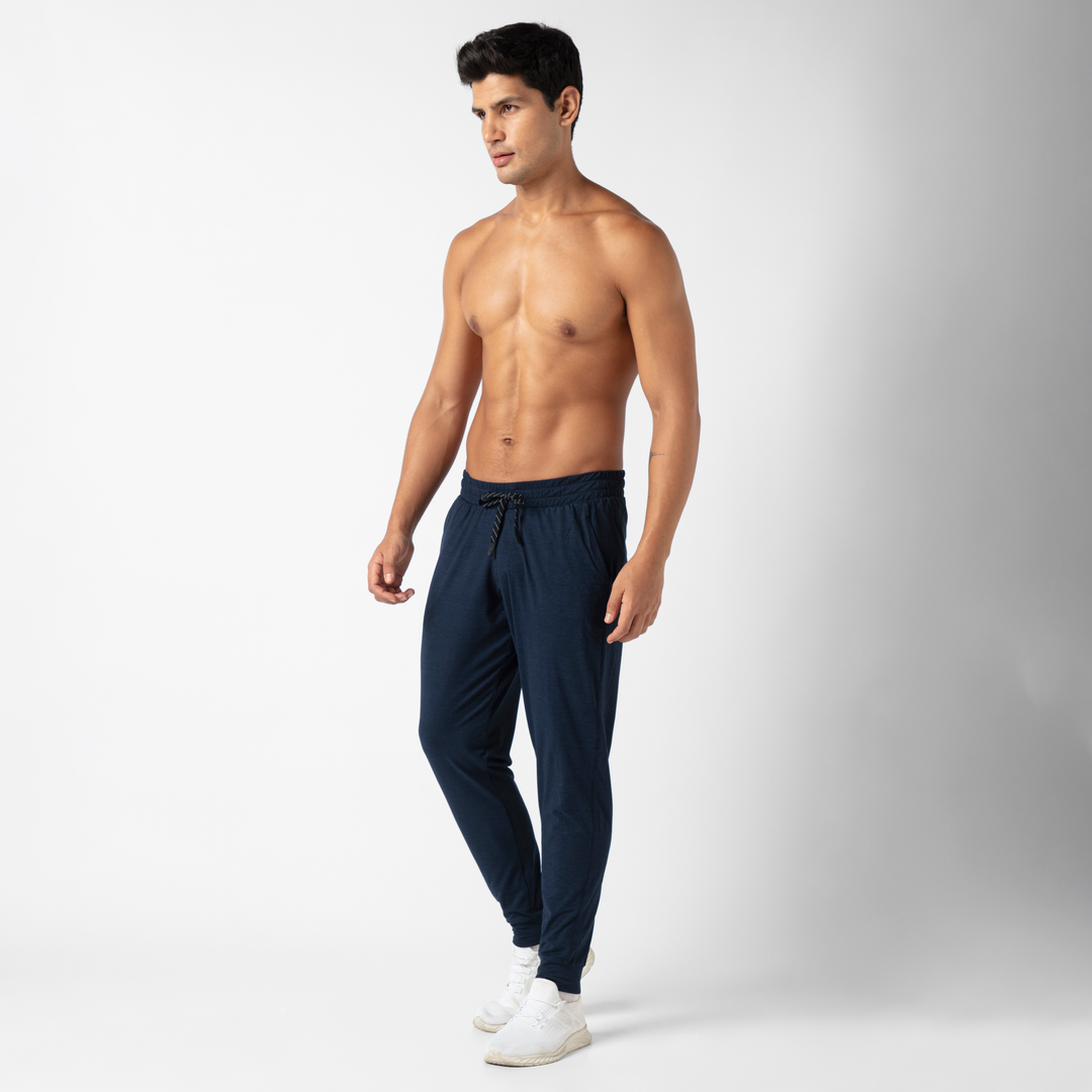 Tech Jogger Navy full body on model