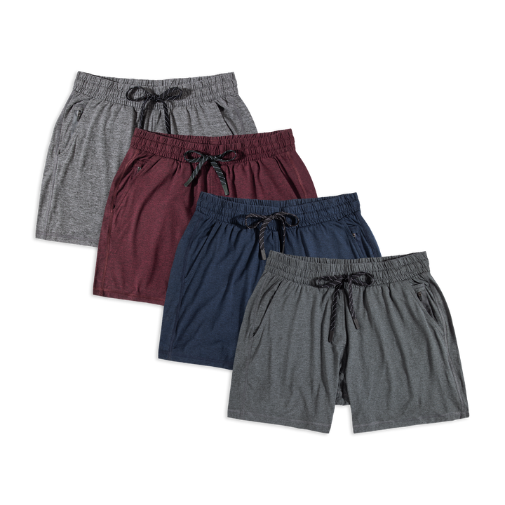 Tech Short 5.5" 4 Pack: Charcoal, Navy, Maroon, Grey