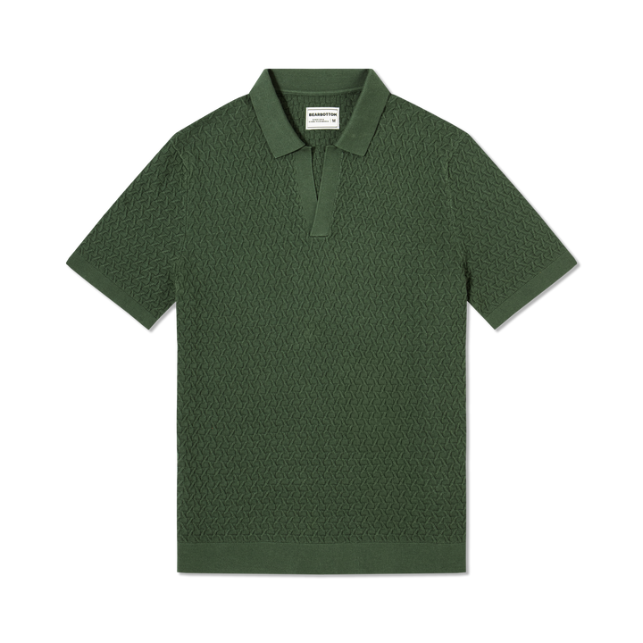 Textured Knit Sweater Polo