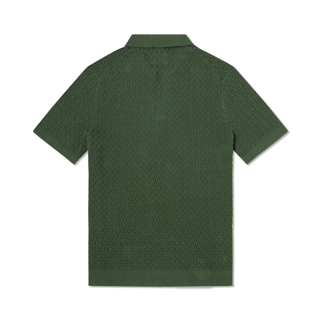 Textured Knit Sweater Polo