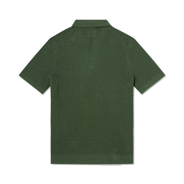 Textured Knit Sweater Polo