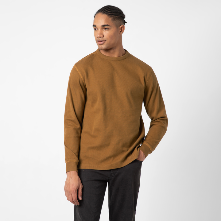 Thermal Knit Crew Cider front on model