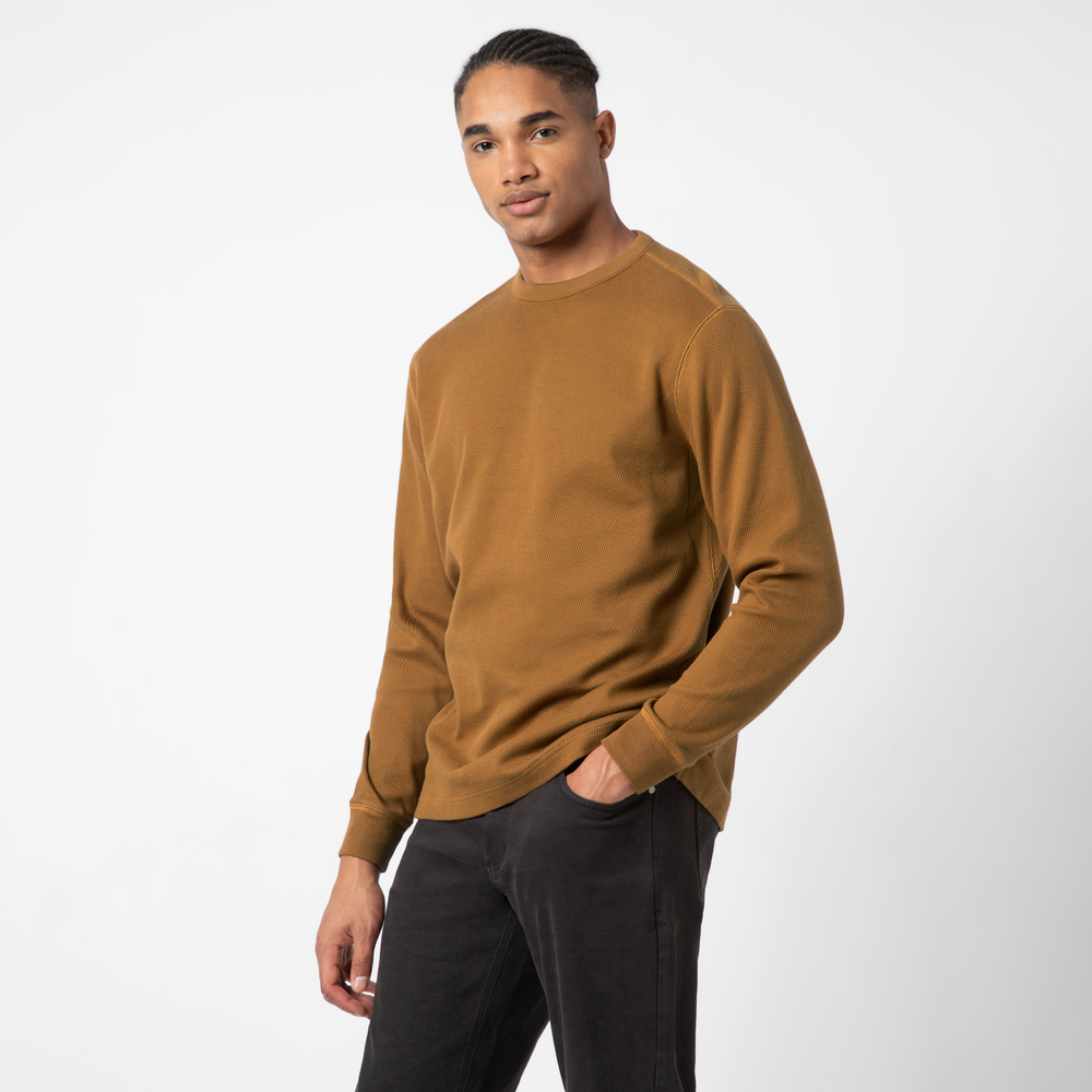 Thermal Knit Crew Cider side on model