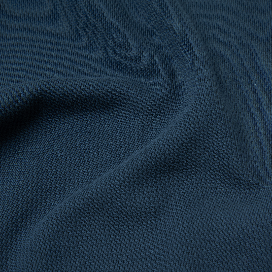 Thermal Knit Crew Navy close up fabric