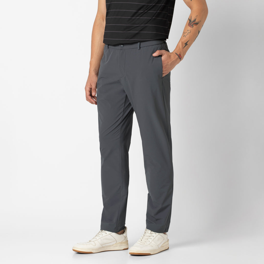 Tour Pant Dark Grey side on model