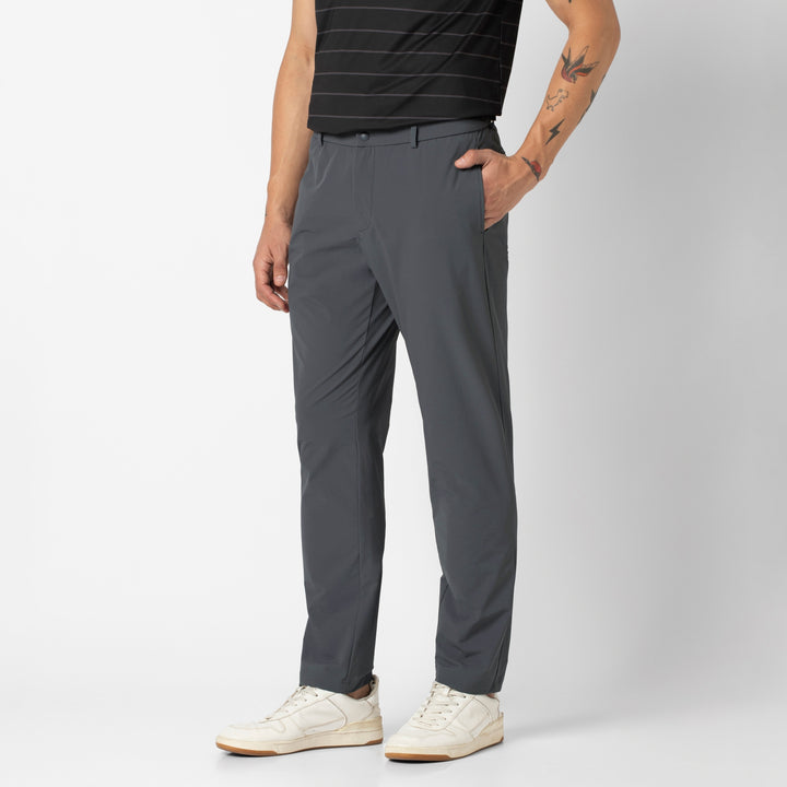 Tour Pant Dark Grey side on model