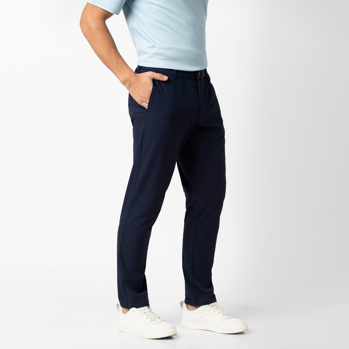 Tour Pant Navy side on model