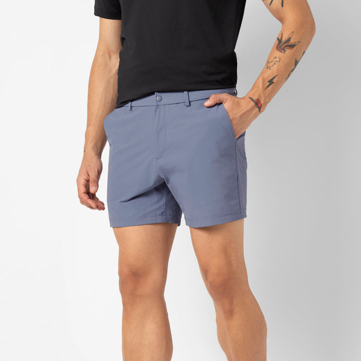 Tour Short 5.5" Flint side on model