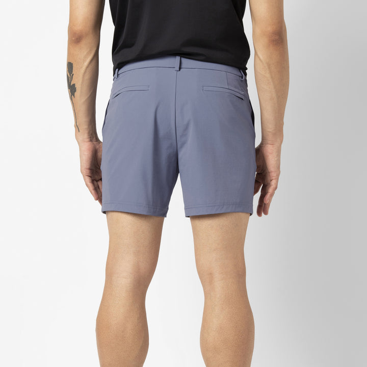 Tour Short 5.5" Flint back on model