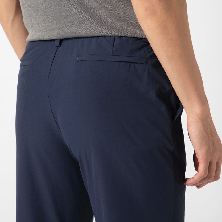 Tour Pant Navy close up back on model