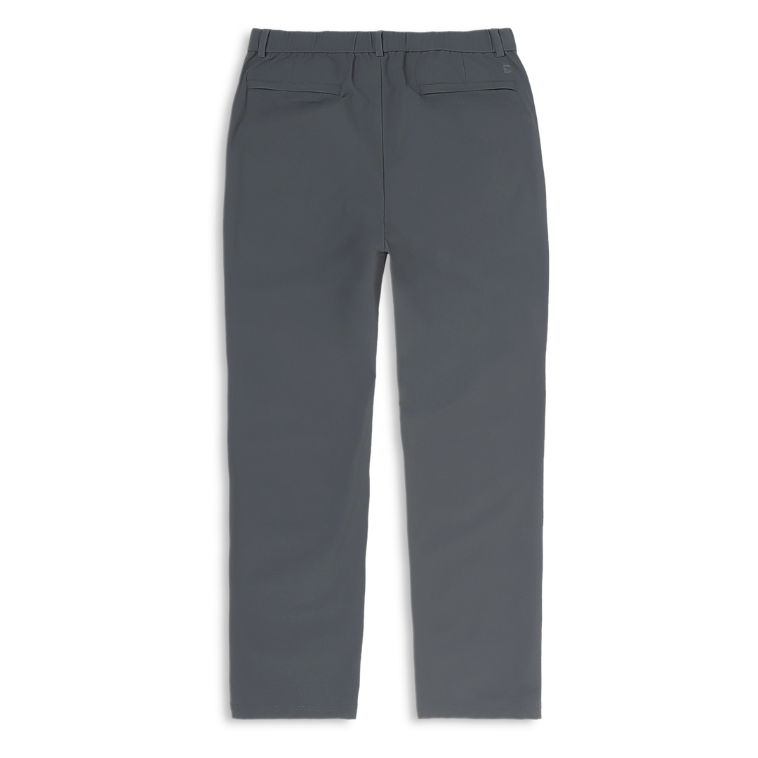 Tour Pant 30" Dark Grey with 2 back zipper pockets and logo above back right pocket