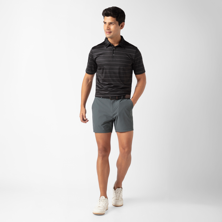 Tour Short Dark Grey full body on model