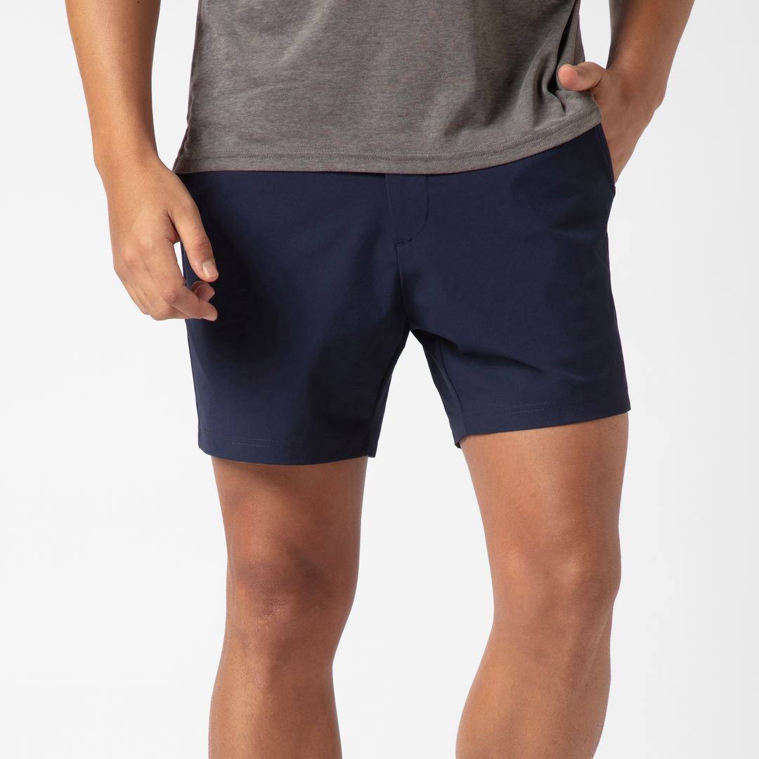 Tour Short 5.5" Navy on model