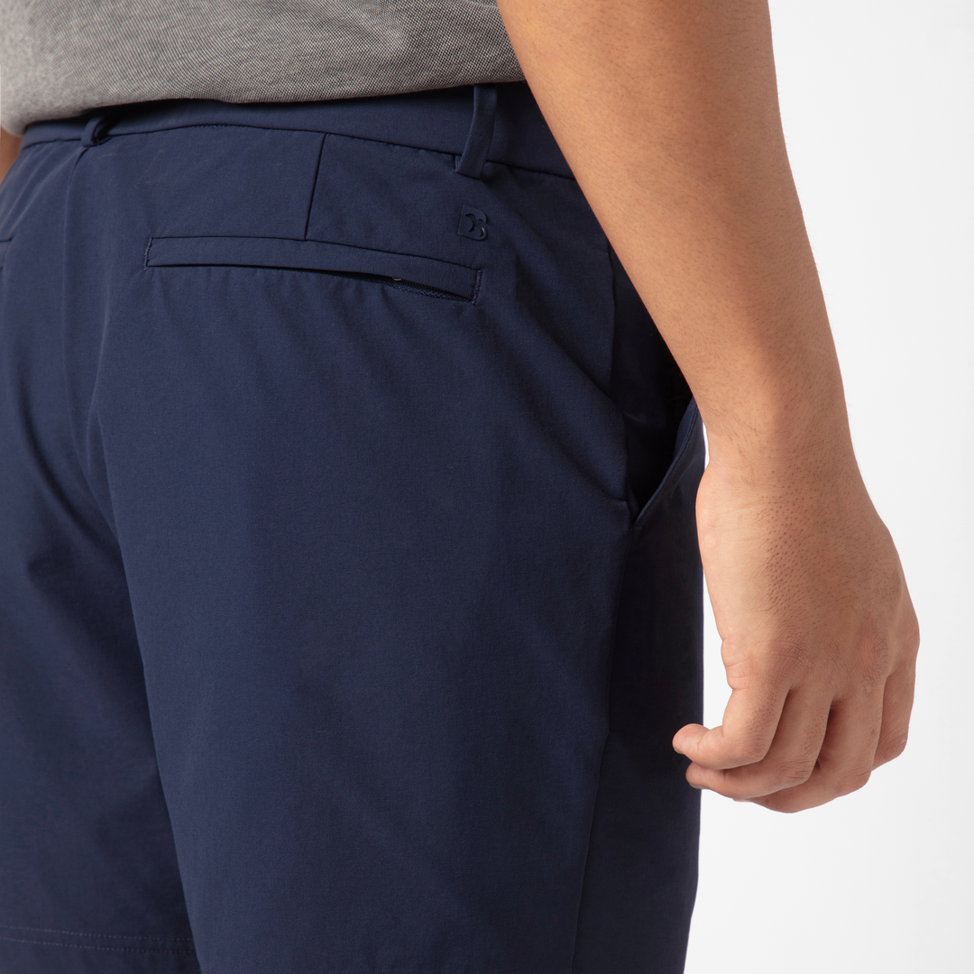 Tour Short 5.5" Navy close up back on model