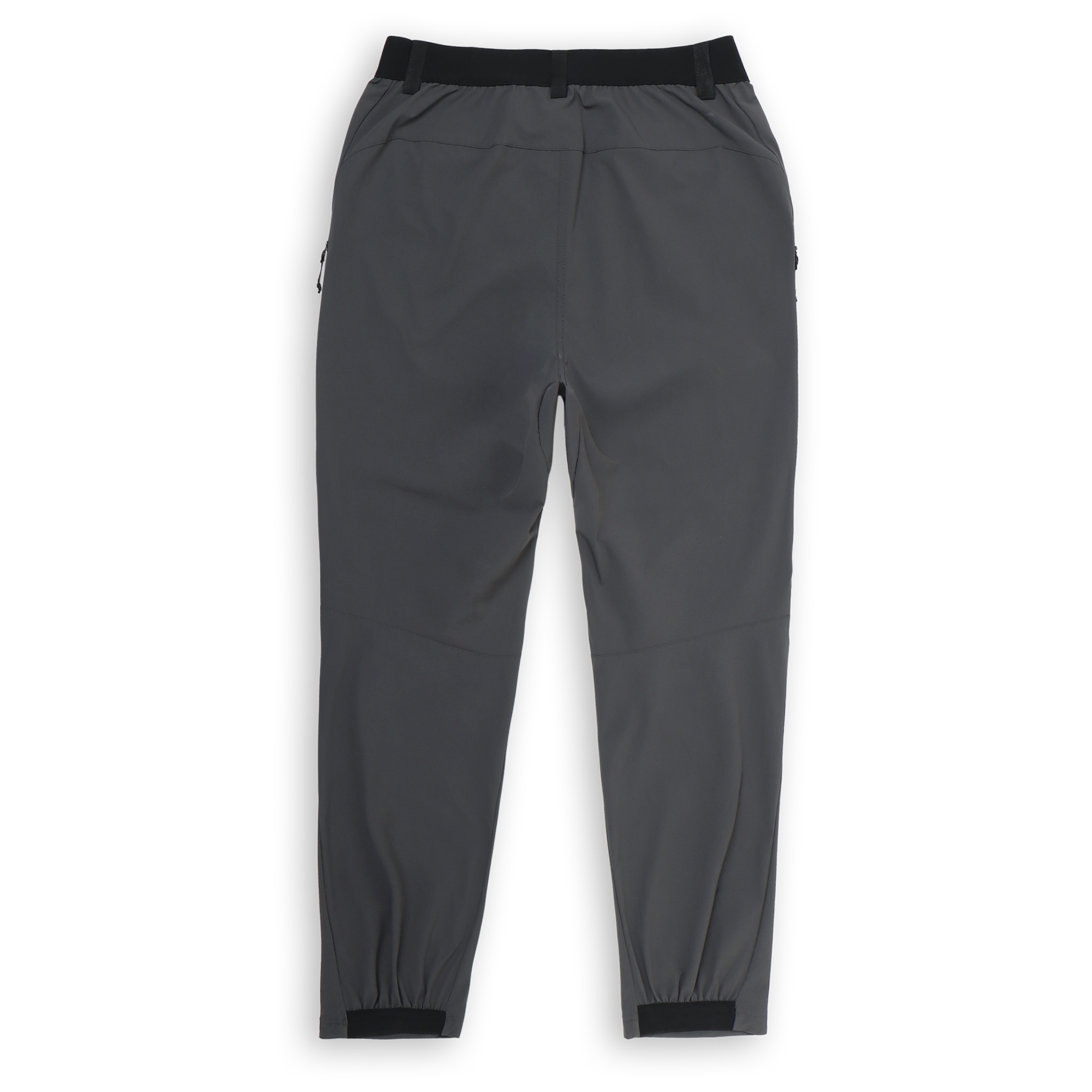 Trail Pant Coal Back with elastic waistband, belt loops, and back ankle elastic hem