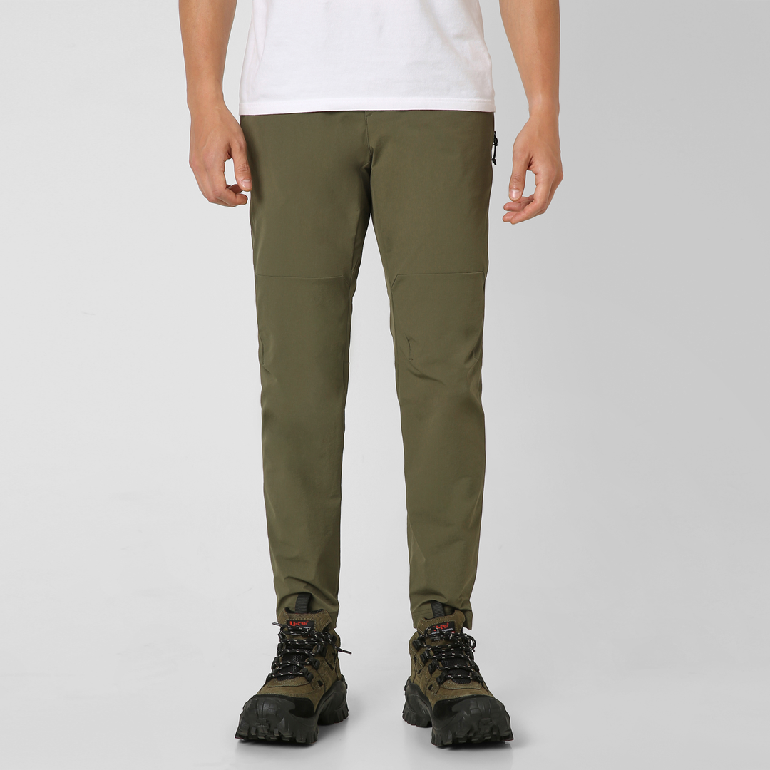 Trail Pant Military Green front on model