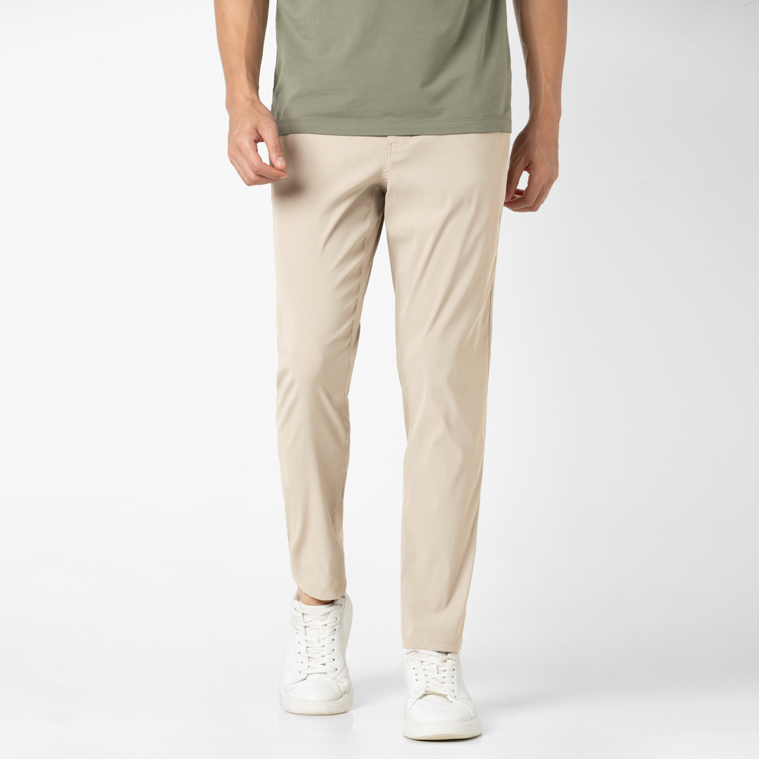 Transit 5 Pocket Pant Khaki on model