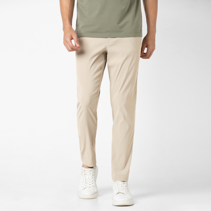 Transit 5 Pocket Pant Khaki on model