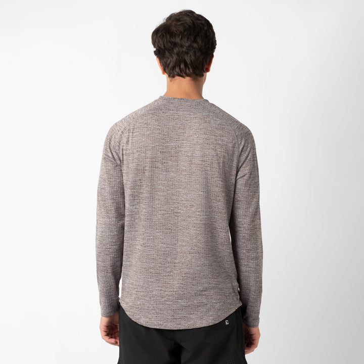 Tread Long Sleeve Tee Cocoa back on model