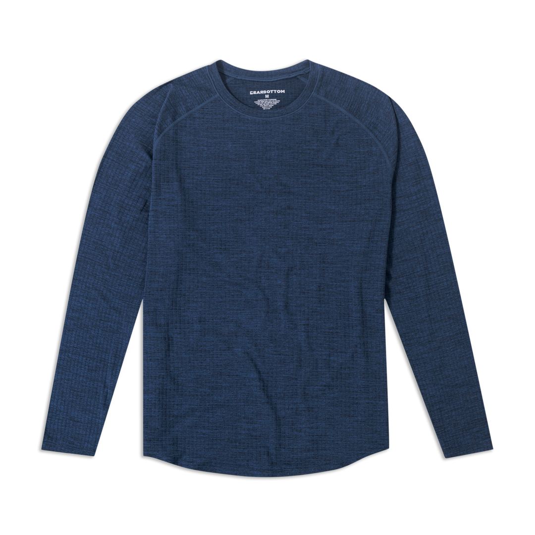 Tread Long Sleeve Tee Navy Flat front