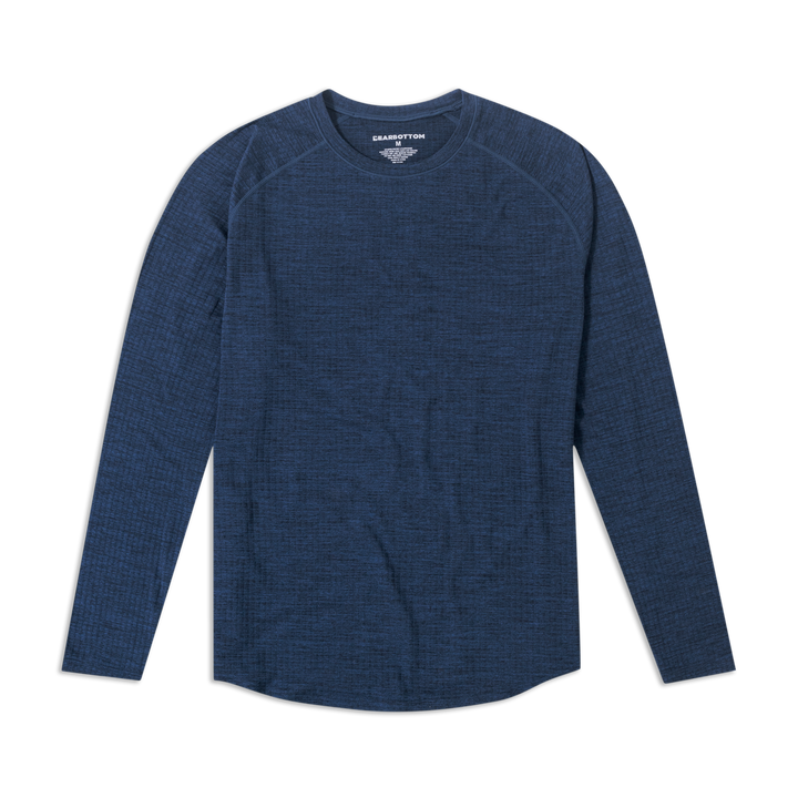 Tread Long Sleeve Tee Navy Flat front