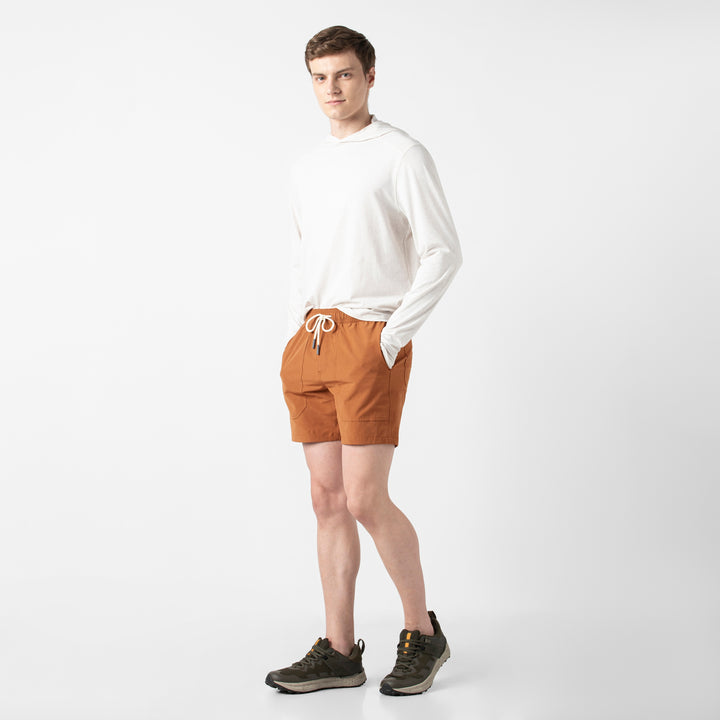 Volley Land Short Rust full body on model