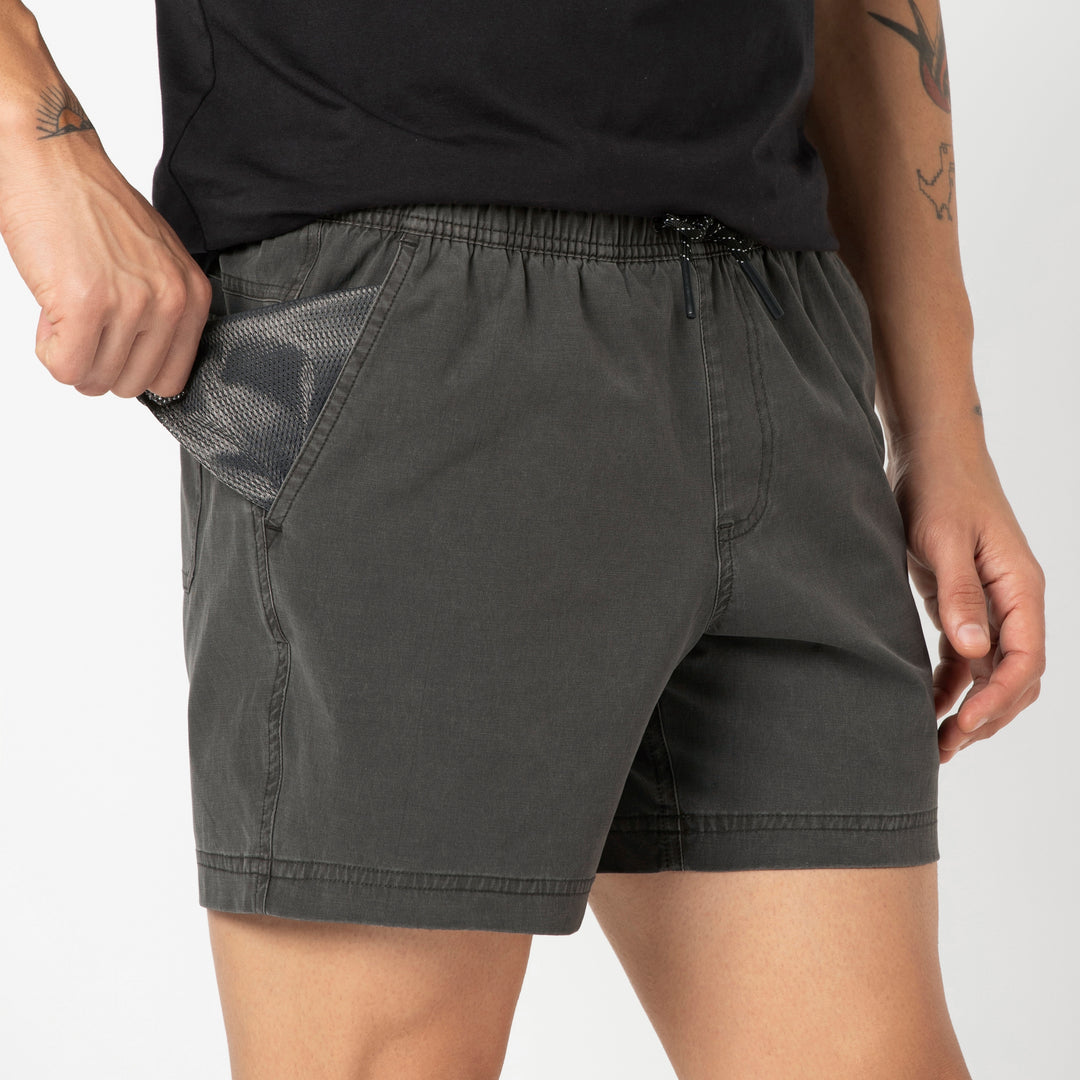 Volley Short 5 Charcoal close up on model