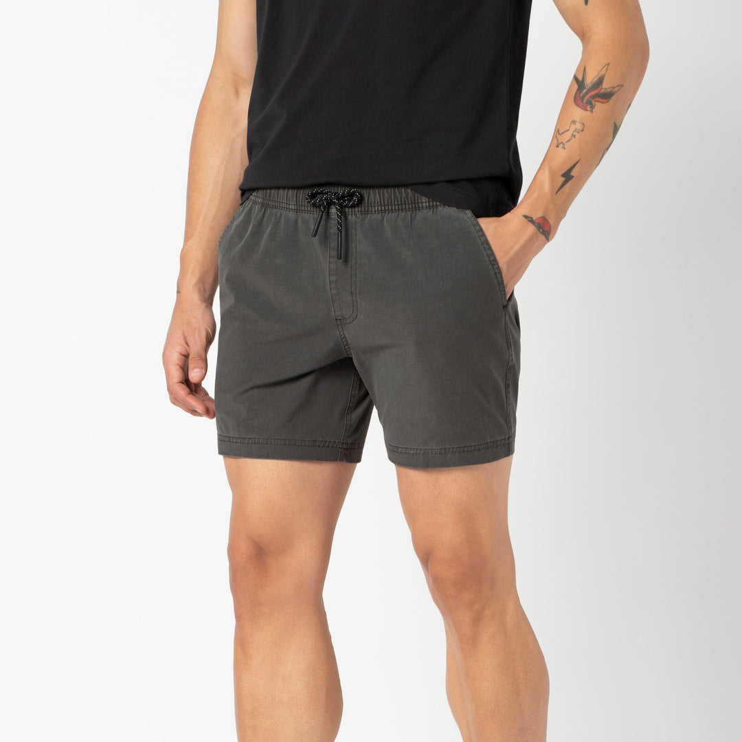 Volley Short 5 Charcoal side on model