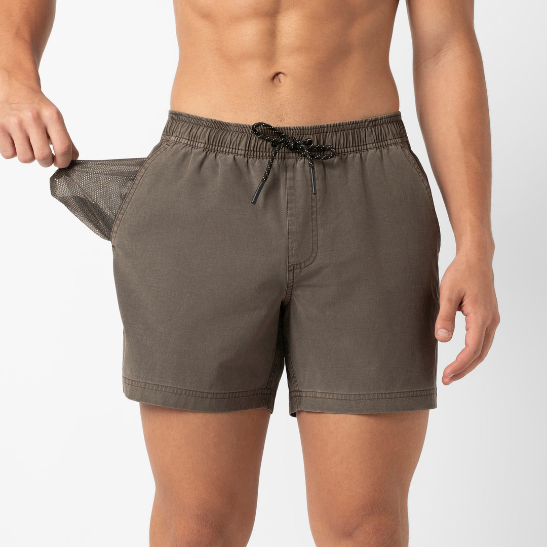 Volley Short 5 Moth close up on model