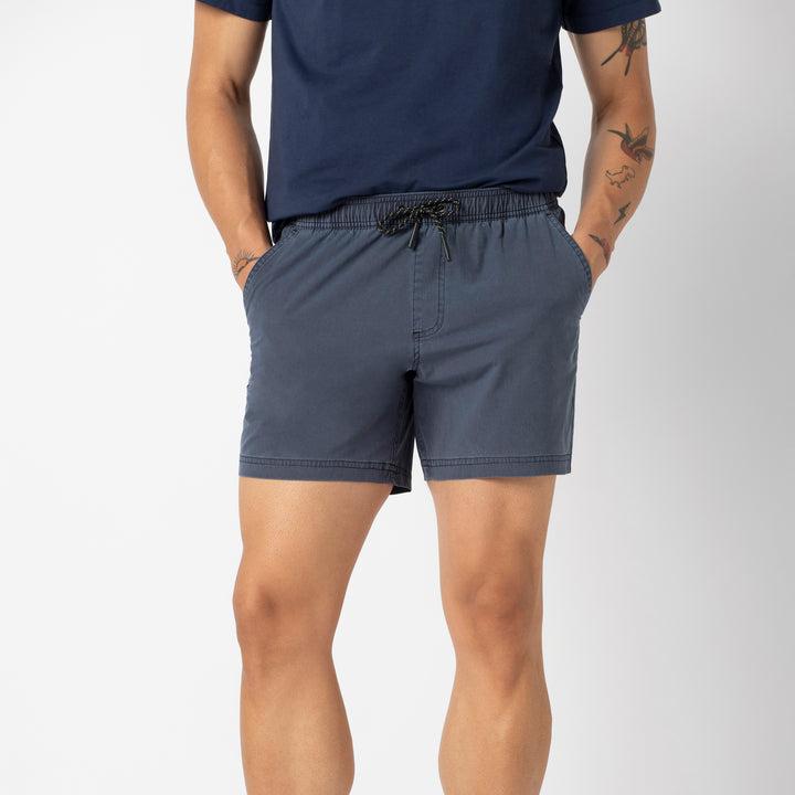 Volley Short 5 Navy front on model