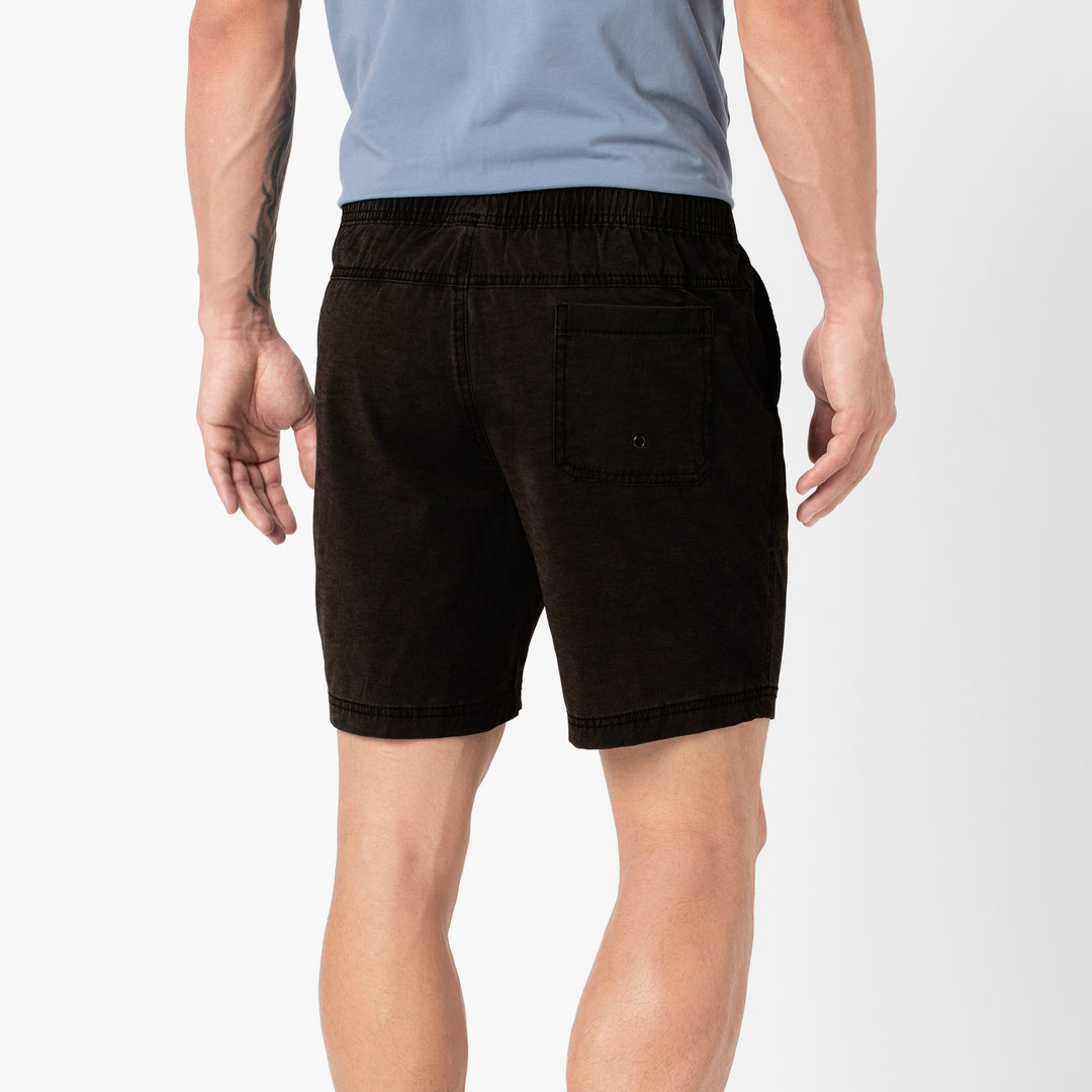 Volley Short Black 7" back on model