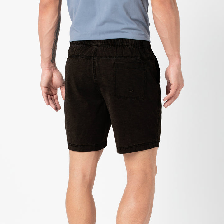Volley Short Black 7" back on model