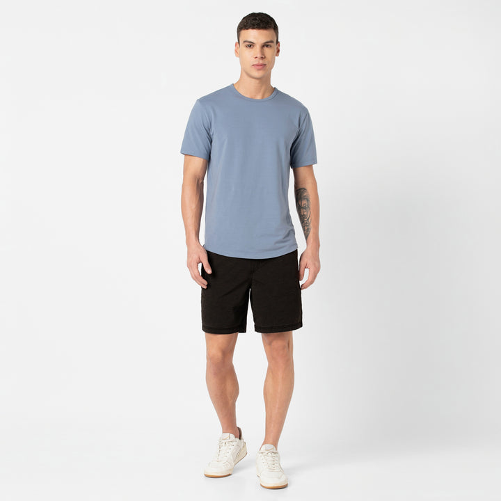 Volley Short Black 7" full body on model