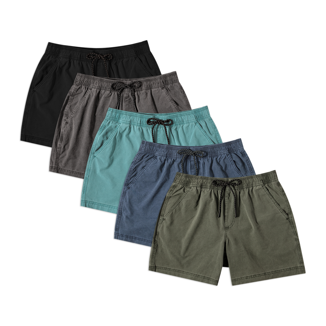 Volley Short 5.5" 5 Pack: Green, Navy, Sea Glass, Charcoal, Black