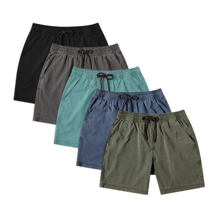 Volley Short 7" 5 Pack: Green, Navy, Sea Glass, Charcoal, Black