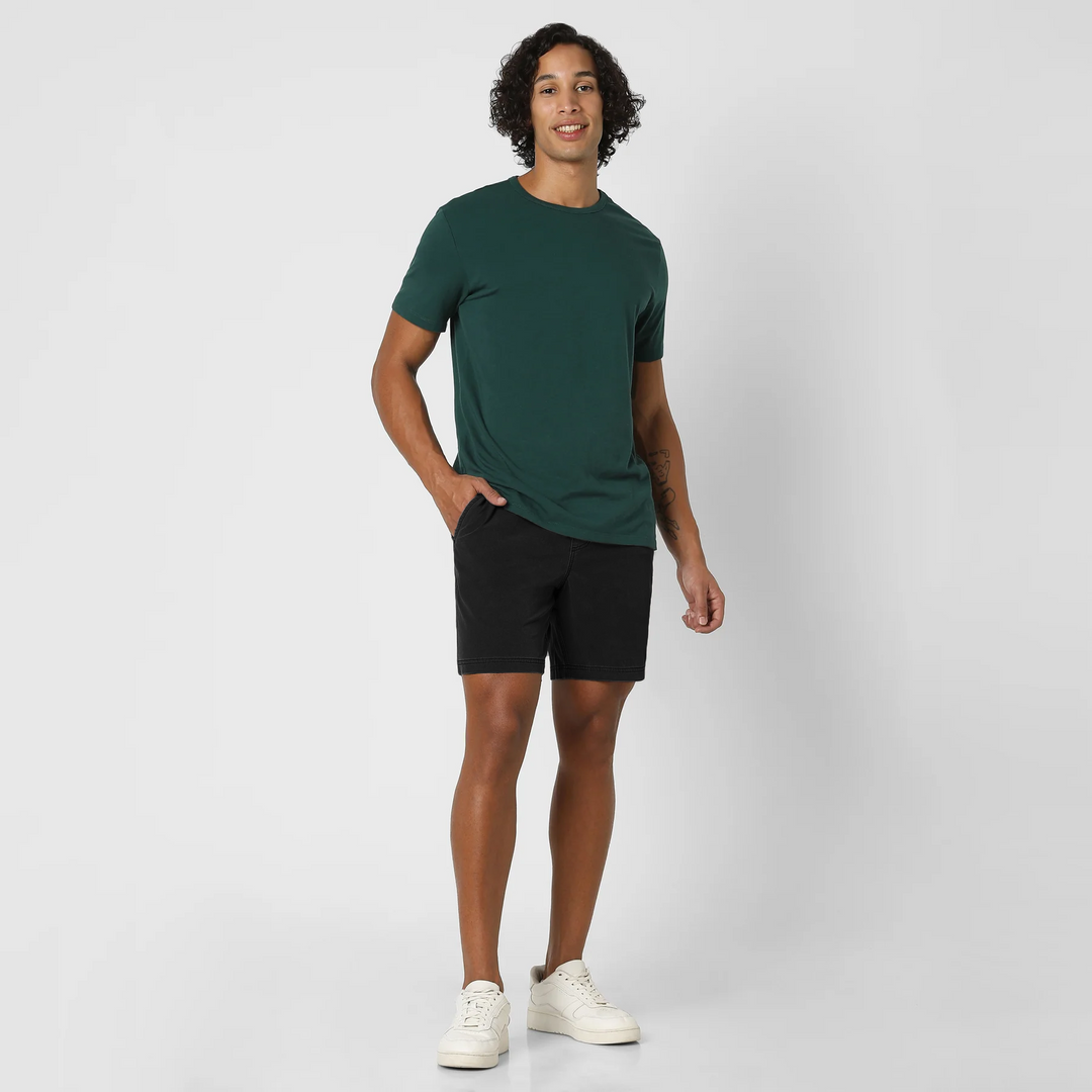 Volley Short 7" Black full body on model