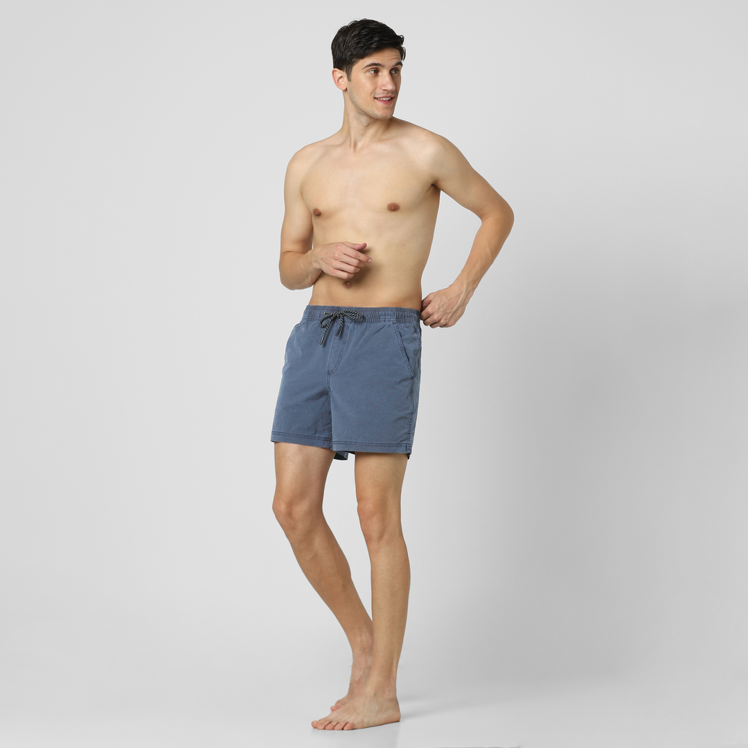 Volley Short 5 inch in Navy full body on model
