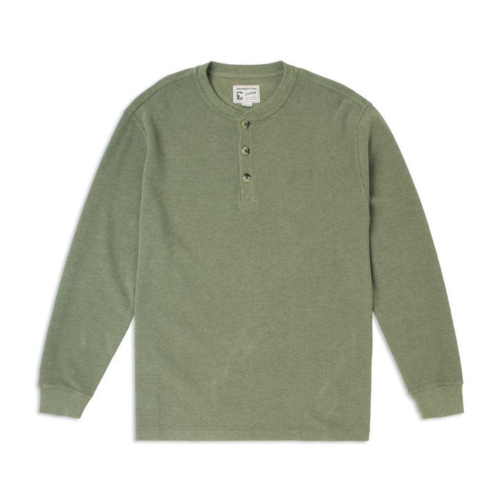 Waffle Knit Henley Fern front