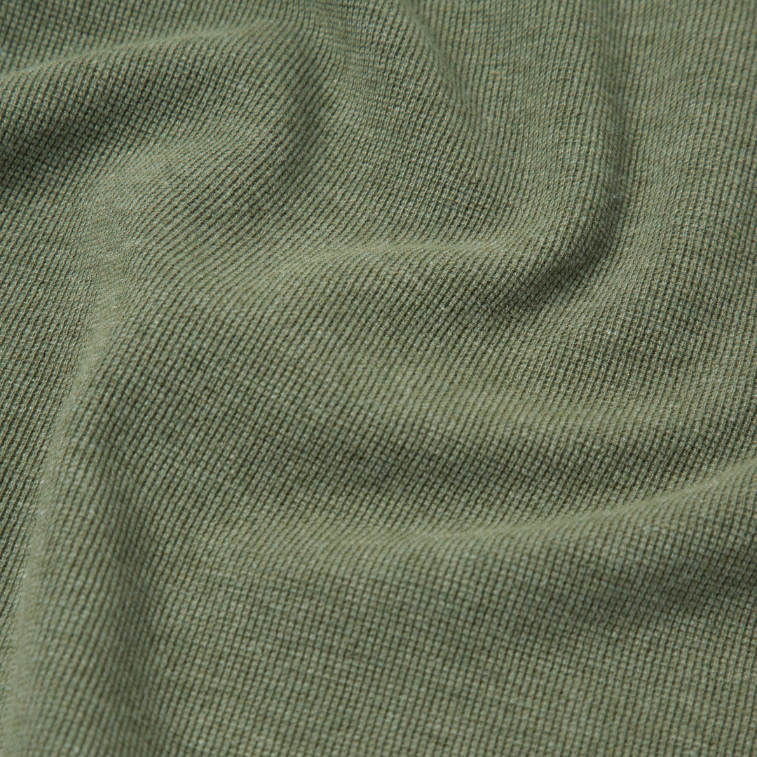 Waffle Knit Henley Fern close up fabric