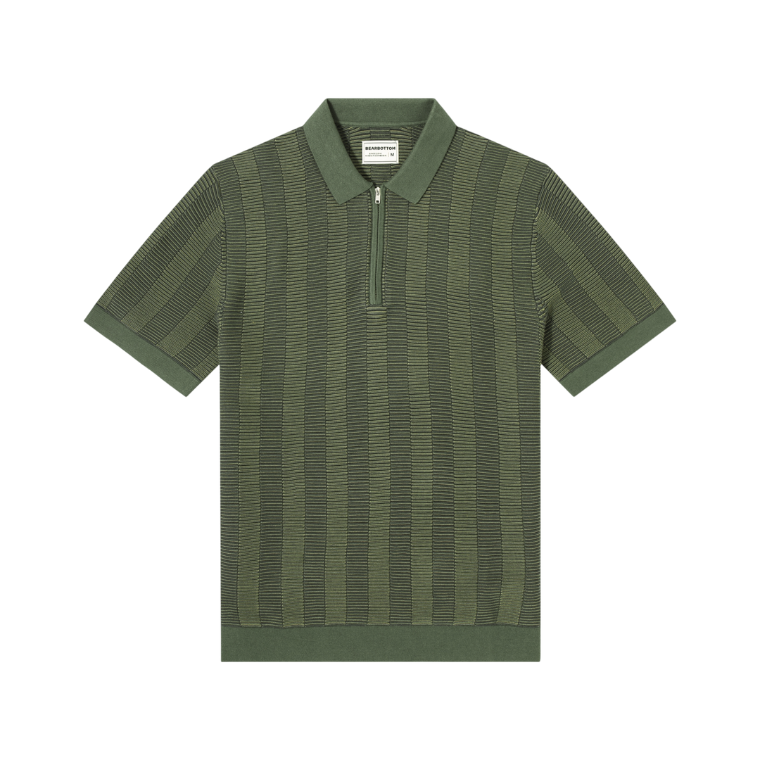 Zip Sweater Polo Alpine front flat